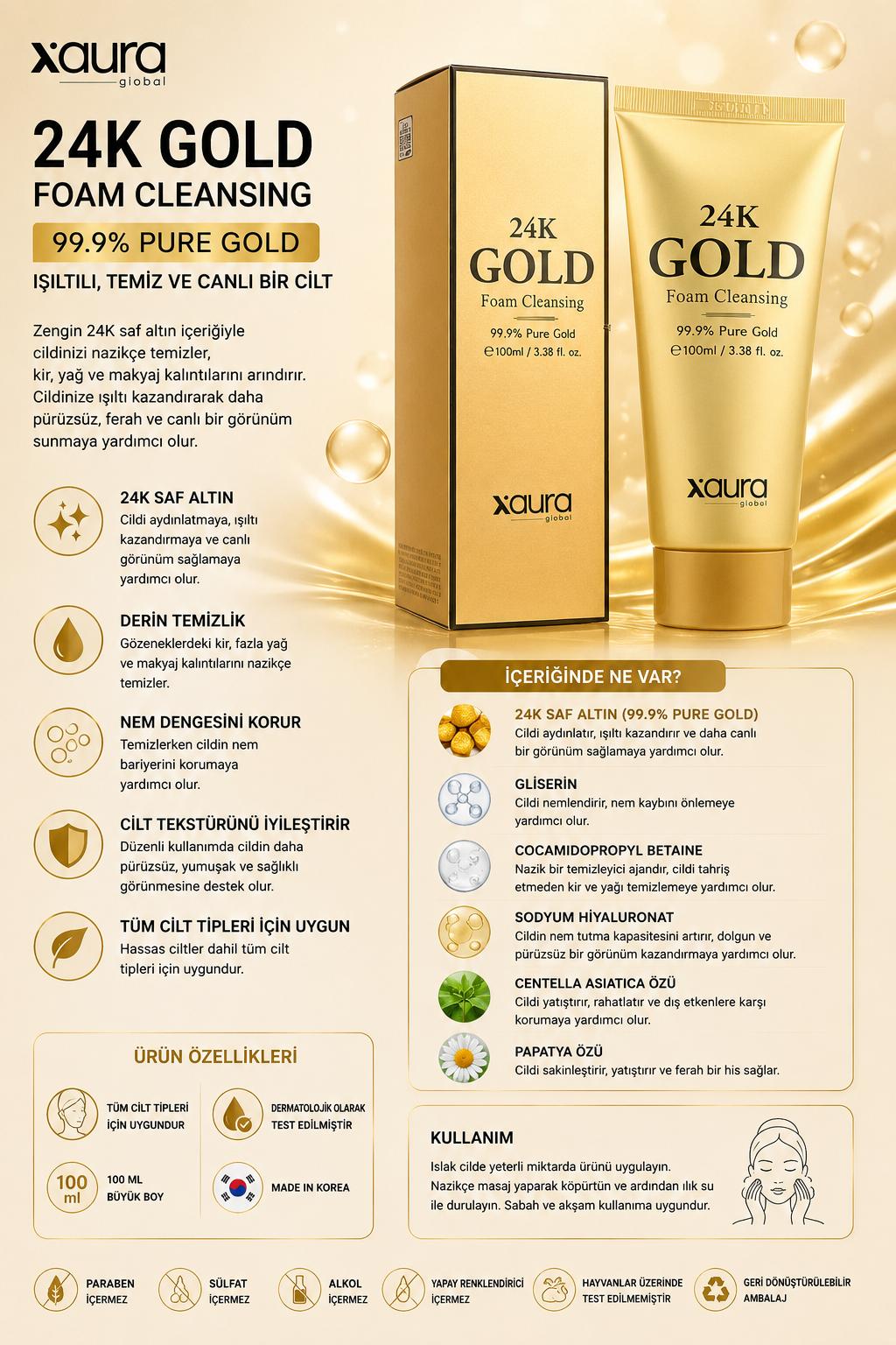 24K Gold Foam Cleansing